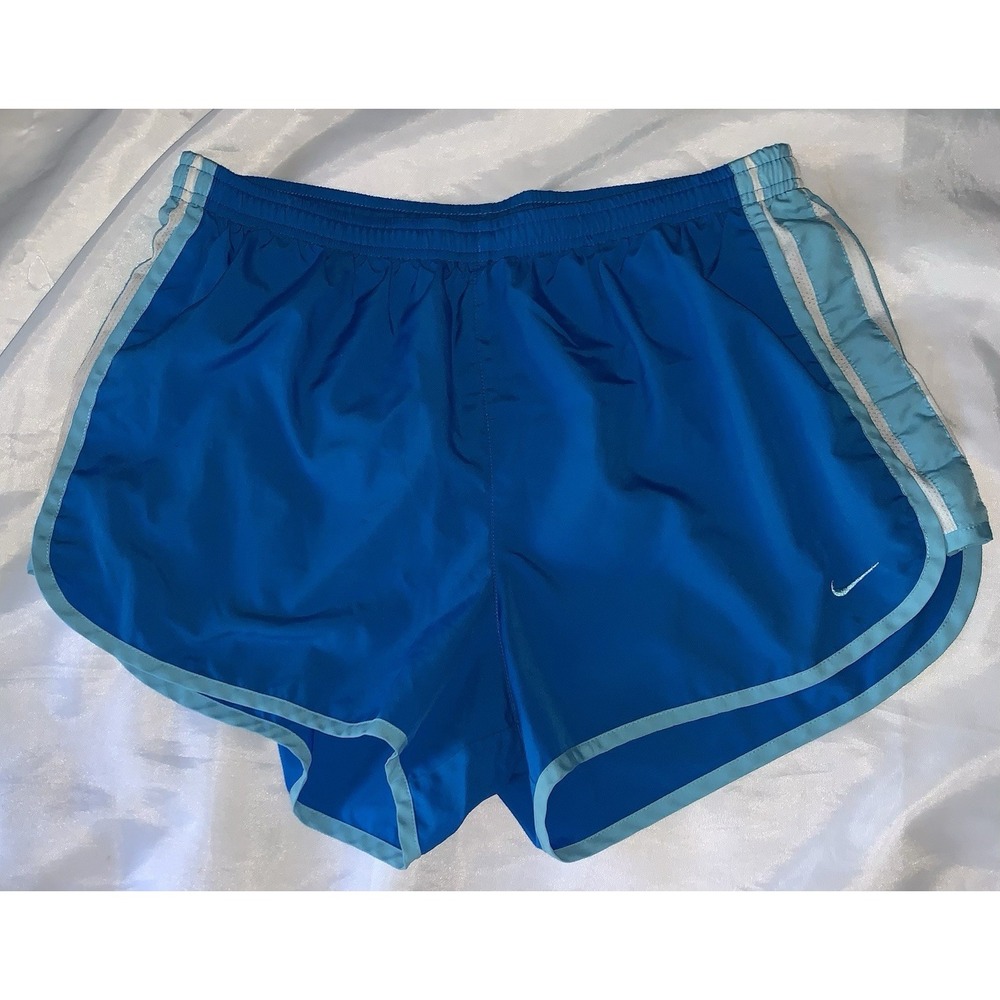 Nike Dri-Fit Running Shorts, Teal, Light Blue trim With White. Med 2013